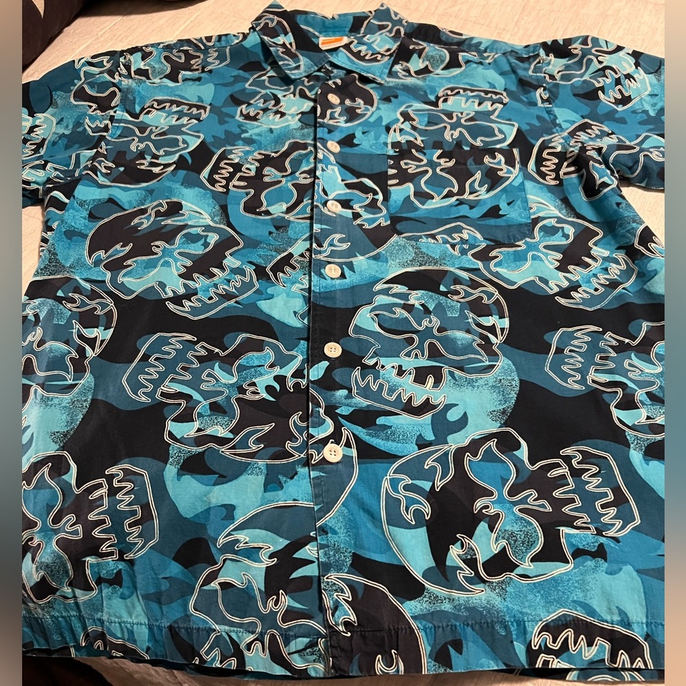 Blue Skull Pattern Men's Shirt